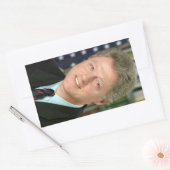 Präsident Bill Clinton Foto Rechteckiger Aufkleber (Umschlag)