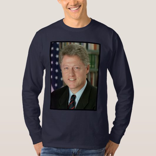 Präsident Bill Clinton Foto T-Shirt (Vorderseite)