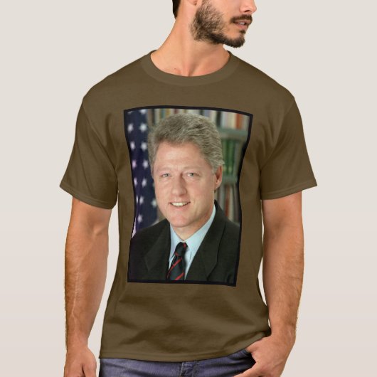 Präsident Bill Clinton Foto T-Shirt (Vorderseite)