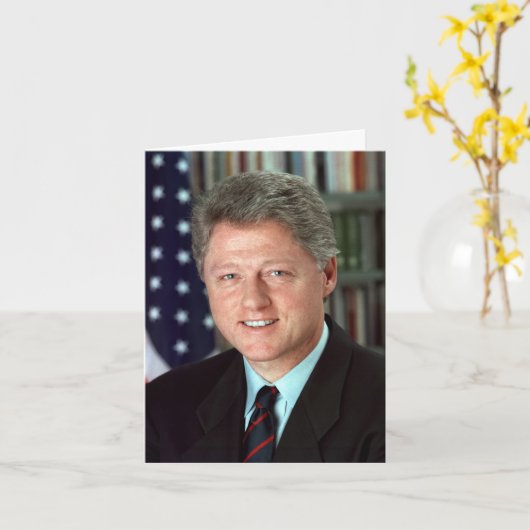 Präsident Bill Clinton Offiziell Foto Birthday SM Karte (Gelbe Blume)