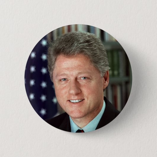 Präsident Bill Clinton Offiziell Portrait Button B (Vorderseite)