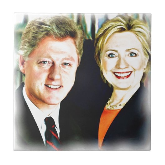 Präsident Bill Clinton und Präsidentin Hillary Cli Fliese (Vorderseite)