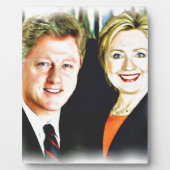 Präsident Bill Clinton und Präsidentin Hillary Cli Fotoplatte (Vorderseite)