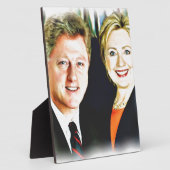 Präsident Bill Clinton und Präsidentin Hillary Cli Fotoplatte (Seite)