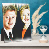 Präsident Bill Clinton und Präsidentin Hillary Cli Fotoplatte (Seite)