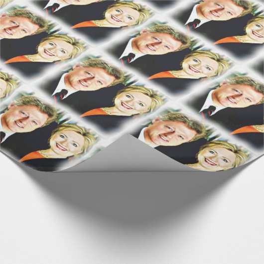 Präsident Bill Clinton und Präsidentin Hillary Cli Geschenkpapier (Ecke)