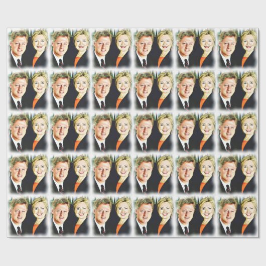 Präsident Bill Clinton und Präsidentin Hillary Cli Geschenkpapier (Flach)