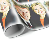 Präsident Bill Clinton und Präsidentin Hillary Cli Geschenkpapier (Rolleneckpunkt)