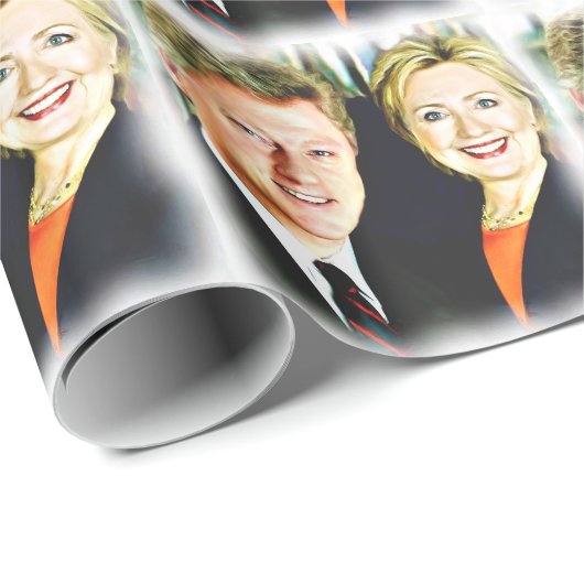 Präsident Bill Clinton und Präsidentin Hillary Cli Geschenkpapier (Rolleneckpunkt)