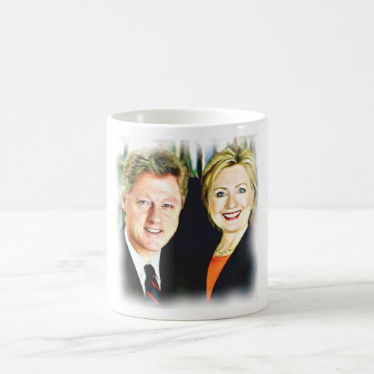 Präsident Bill Clinton und Präsidentin Hillary Cli Kaffeetasse (Mittel)