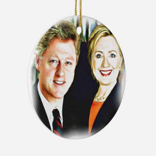 Präsident Bill Clinton und Präsidentin Hillary Cli Keramik Ornament (Rechts)
