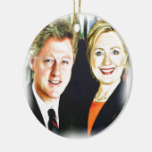 Präsident Bill Clinton und Präsidentin Hillary Cli Keramik Ornament (Links)