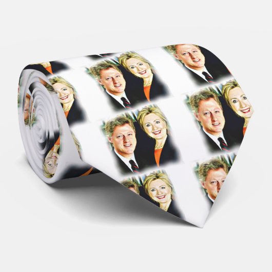 Präsident Bill Clinton und Präsidentin Hillary Cli Krawatte (Gerollt)