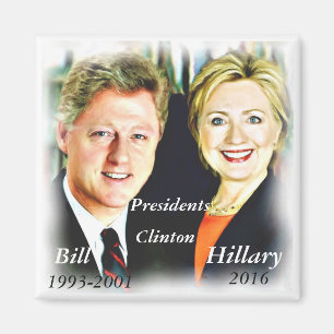 Präsident Bill Clinton und Präsidentin Hillary Cli Magnet