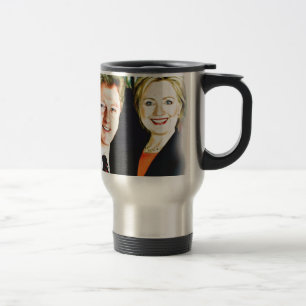 Präsident Bill Clinton und Präsidentin Hillary Cli Reisebecher