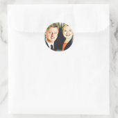 Präsident Bill Clinton und Präsidentin Hillary Cli Runder Aufkleber (Tasche)