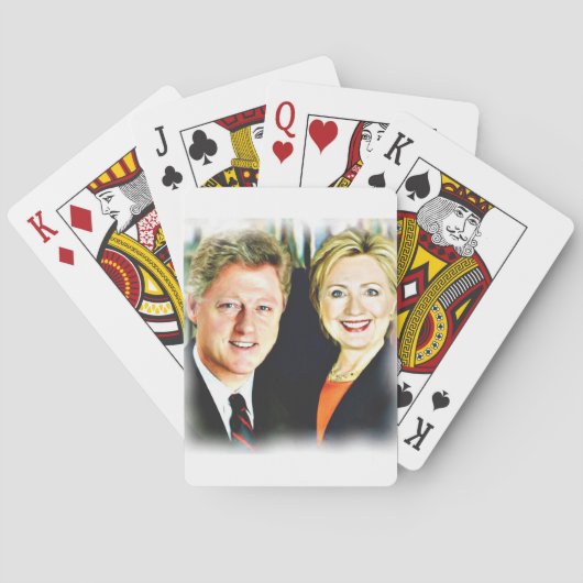 Präsident Bill Clinton und Präsidentin Hillary Cli Spielkarten (Rückseite)