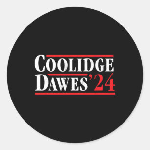 Präsident Calvin Coolidge 1924 - Retro 4. Juli Runder Aufkleber