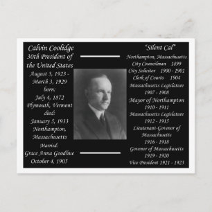 Präsident Calvin Coolidge Postkarte