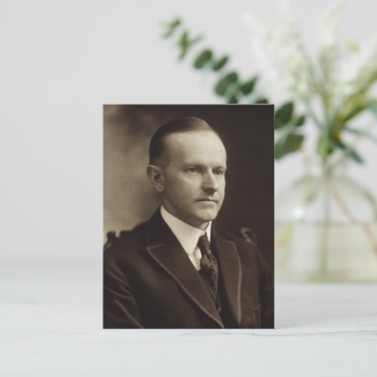 Präsident Calvin Coolidge Postkarte (Stehend Vorderseite)