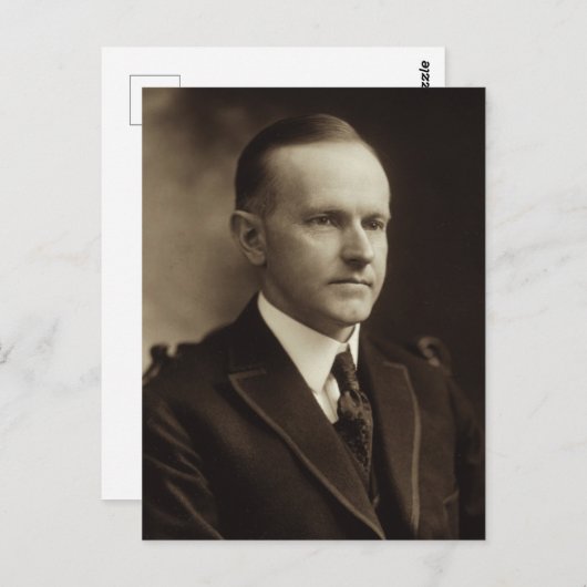Präsident Calvin Coolidge Postkarte (Vorne/Hinten)