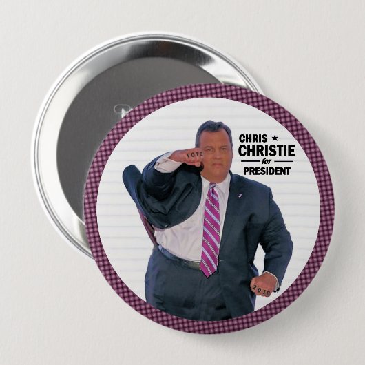 Präsident Chris-Christie im Jahre 2016 Button (Vorne & Hinten)