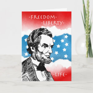Präsident Day, Abraham Lincoln, Patriotic Karte