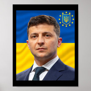 Präsident der Ukraine Wolodymyr Selenskyj - Stand Poster