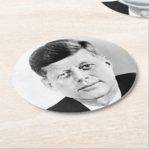 Präsident der Vereinigten Staaten John Kennedy Prä Runder Pappuntersetzer