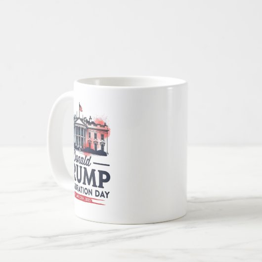 Präsident des Weißen Hauses Donald Trump Einweihun Kaffeetasse (Vorderseite Links)