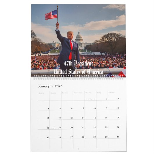 Präsident Donald J. Trump 12-Monats-Kalender Kalender (Jan 2026)