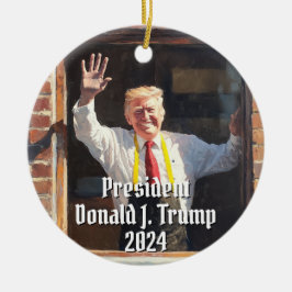 Präsident Donald J. Trump Fast Food Funny 2024 Keramik Ornament