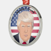 Präsident Donald J. Trump Gedenkveranstaltung Silbernes Ornament (Links)