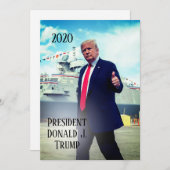 Präsident Donald Trump 2020 stockt das Marineschif Einladung (Vorne/Hinten)