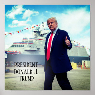 Präsident Donald Trump 2020 stockt das Marineschif Poster