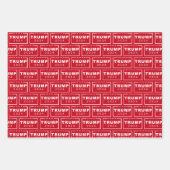 Präsident Donald Trump 2024 3-Farben Weihnachten Geschenkpapier Set (Vorderseite)