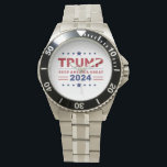 Präsident Donald Trump 2024 Behalte Amerika groß Armbanduhr<br><div class="desc">Zeigen Sie Ihre Unterstützung mit dem Präsidenten Donald Trump 2024 Behalt America Great Watch! Dieses unverwechselbare Uhrwerk besticht durch den Behalt America Great Slogan, der den Patriotismus und die Kampagne 2024 stilvoll feiert. Mit hochwertigen Materialien ausgestattet, verbindet es Langlebigkeit mit einem gewagten, symbolischen Look, der sich perfekt für den täglichen...</div>