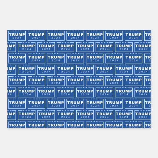 Präsident Donald Trump 2024 Blue Geschenkpapier Set (Vorderseite)