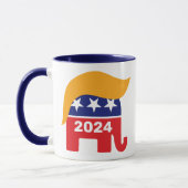 Präsident Donald Trump 2024 GOP Elephant Hair Tasse (Links)