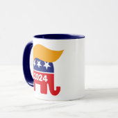 Präsident Donald Trump 2024 GOP Elephant Hair Tasse (Vorderseite Links)