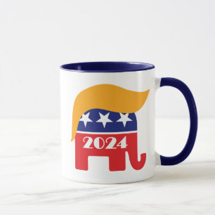 Präsident Donald Trump 2024 GOP Elephant Hair Tasse