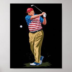 Präsident Donald Trump 2025 Golf Us Amerikanische Poster