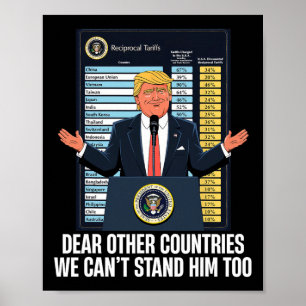 Präsident Donald Trump 2025 Zoll Wir Können Nicht Poster