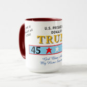 Präsident Donald Trump 45 und 47 Tasse (Vorderseite Links)