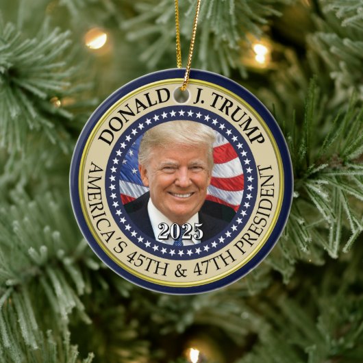 Präsident Donald Trump 47. Präsident 2024 Foto Keramik Ornament (Baum)