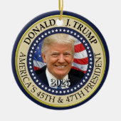 Präsident Donald Trump 47. Präsident 2024 Foto Keramik Ornament (Vorne)