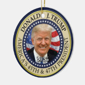 Präsident Donald Trump 47. Präsident 2024 Foto Keramik Ornament (Links)
