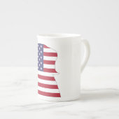 PRÄSIDENT DONALD TRUMP AMERIKANISCHER FLAG PORZELLANTASSE (Vorderseite Rechts)