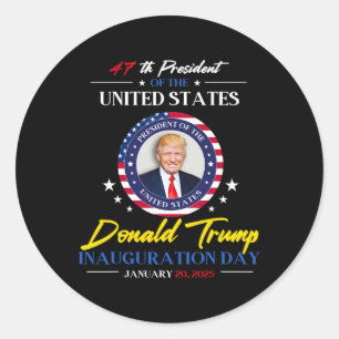 Präsident Donald Trump Amtseinführungstag 2025 47. Runder Aufkleber