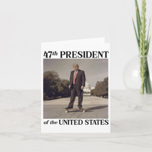 Präsident Donald Trump auf Skateboard Karte